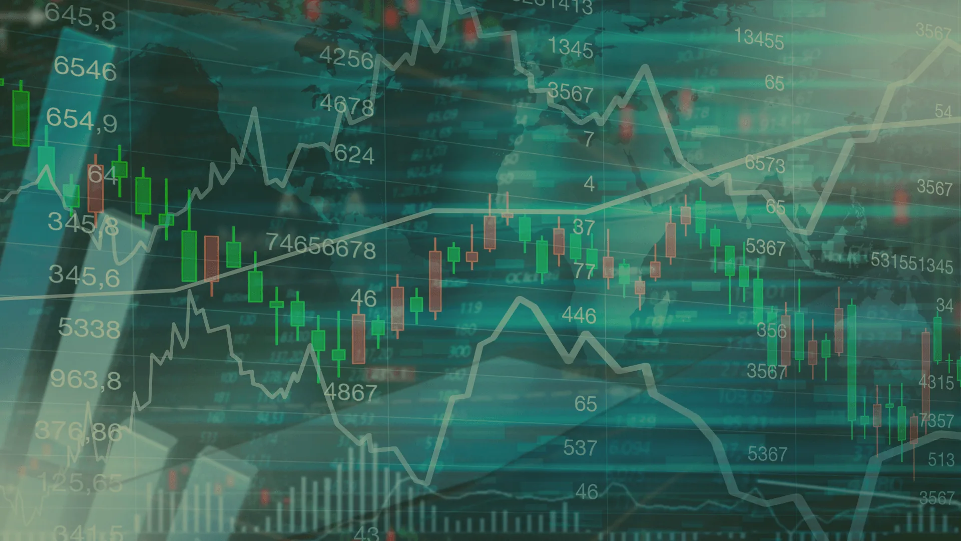 A close-up of a stock market chart